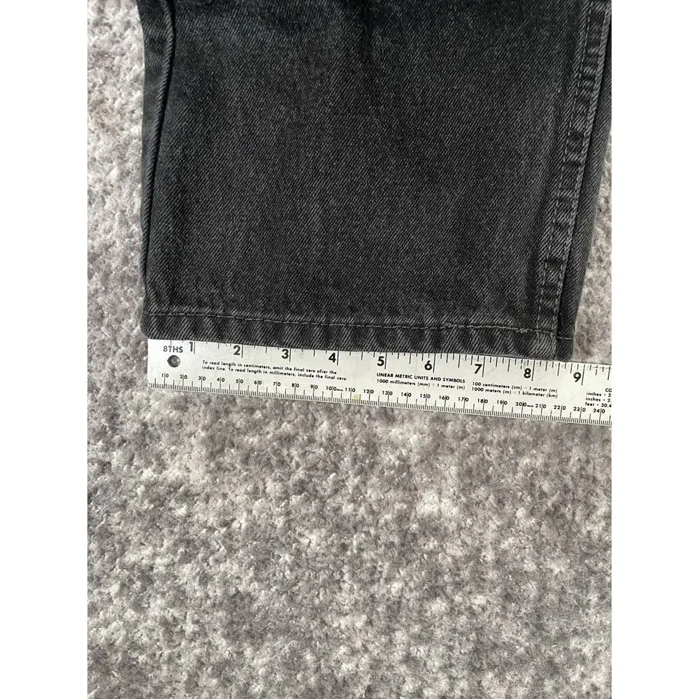 Levis 505 Mens 38x32 Regular Fit Straight Leg Black Denim Jeans